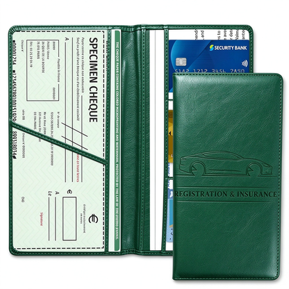 Car Registration & Insurance Card Holder, Magnetic Closure Vehicle Organizer 💳