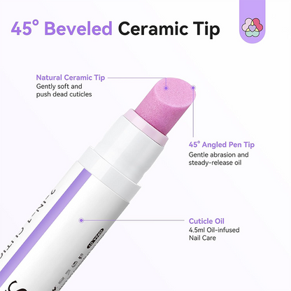 2PCS 2‑In‑1 Cuticle Remover Pen, Ceramic 45° Tip With Lemon Oil 💅 - image 5