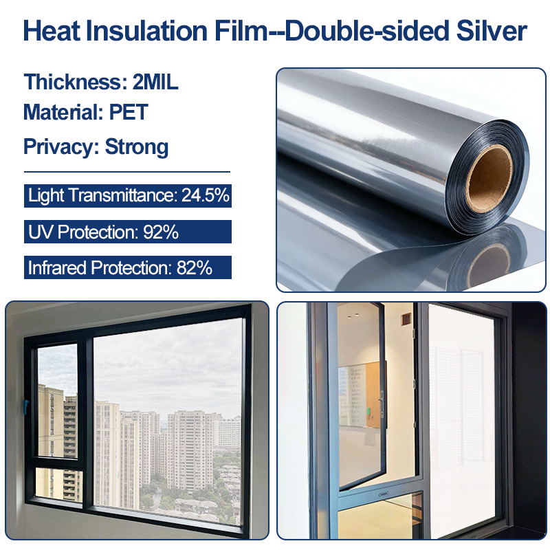 Static Cling Window Privacy Film UV Blocking Mirror Tint - image 5