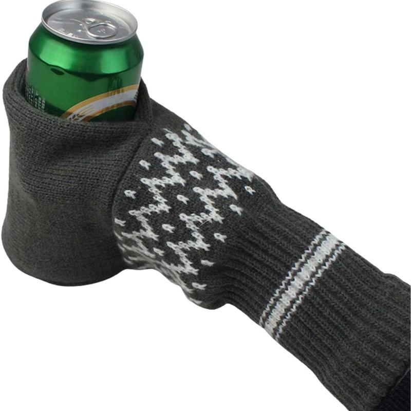 Beer Mitten Gloves - Knit Stitched Drink Mitt Holder for Beverage🧤