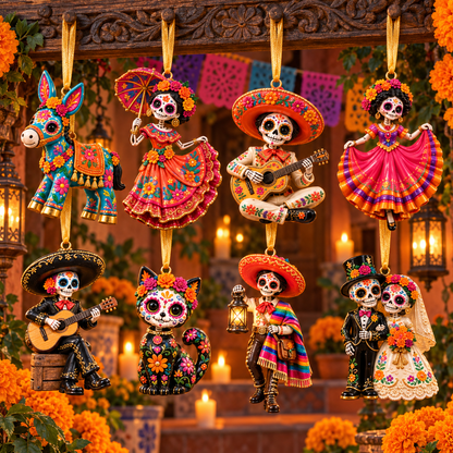 2026 Día de Muertos Ornaments –  Colorful Folk Art & Sugar Skull Keepsake Collection