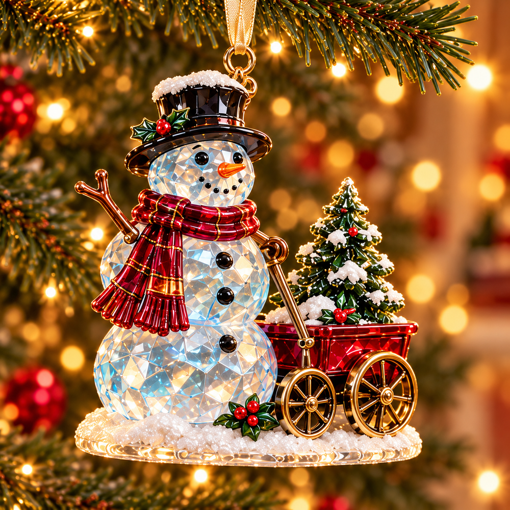 Snowman's Tree Delivery Christmas ornament