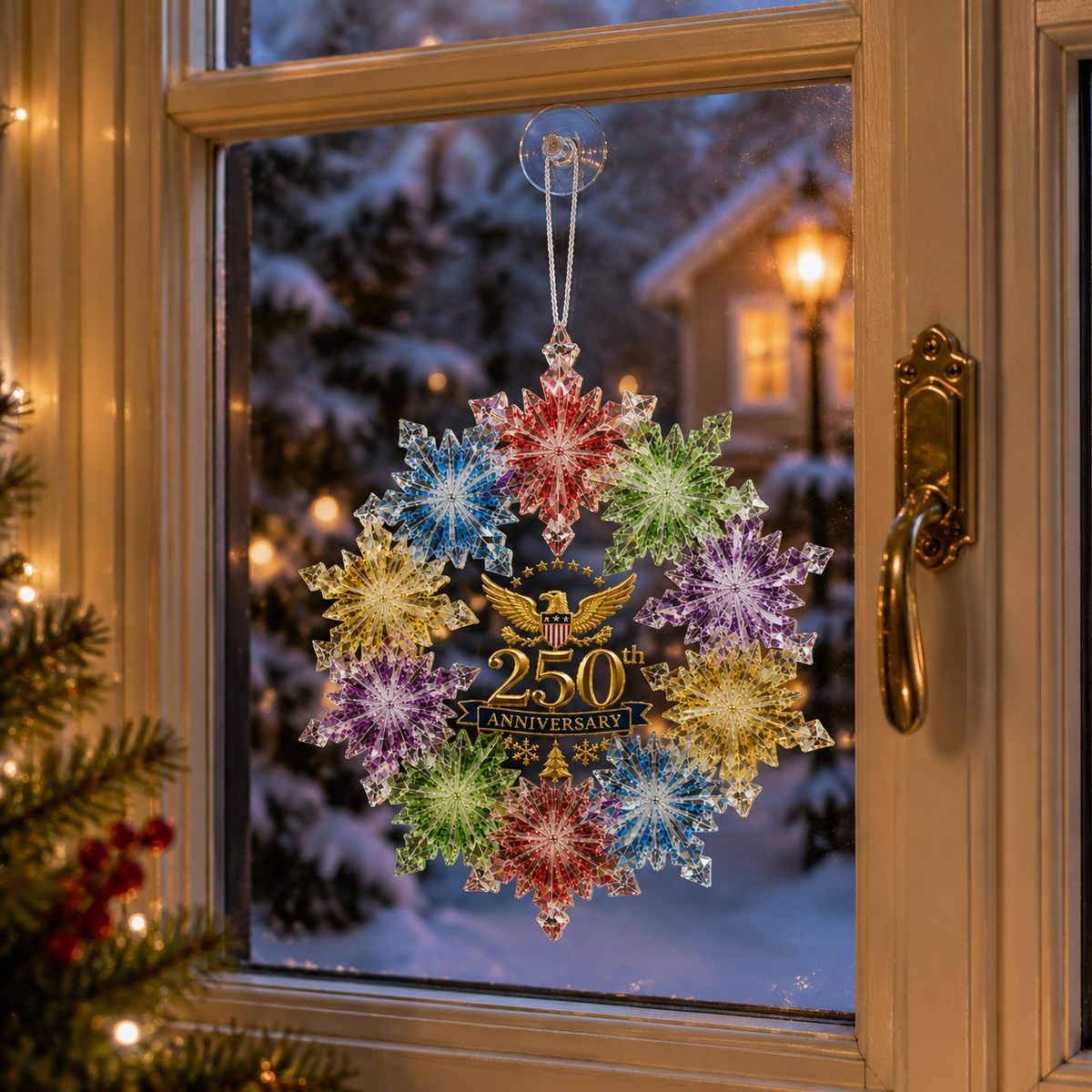 ✨250th Anniversary Crystal Snowflake Christmas Tree Ornament