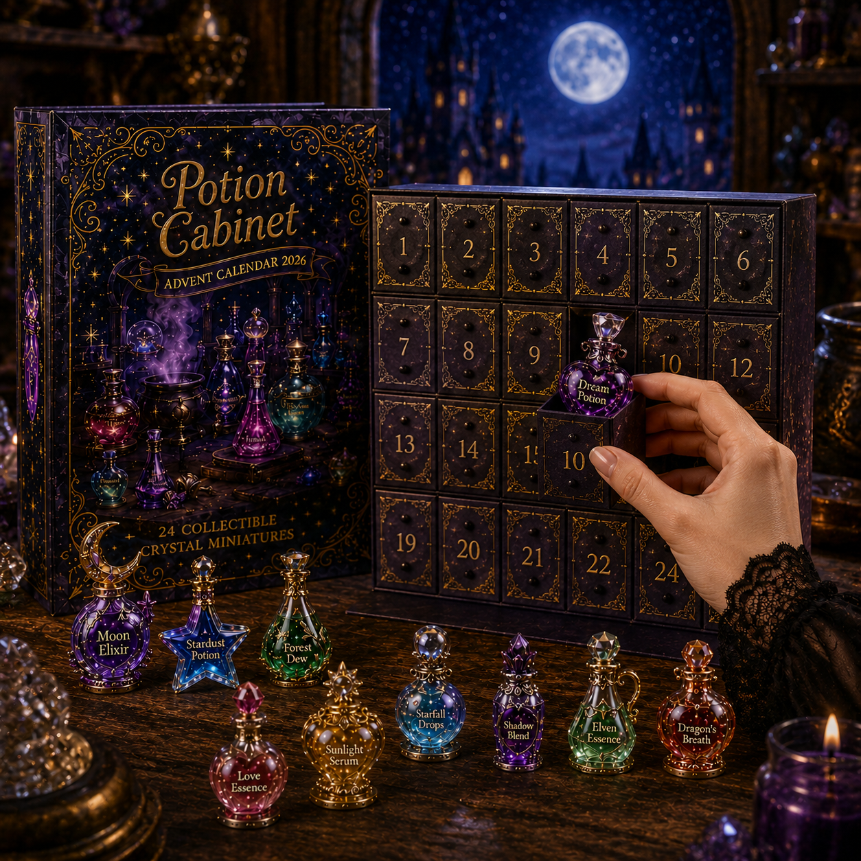 24 Days of Potion Magic – Crystal Potion Collectible Countdown Calendar 2026