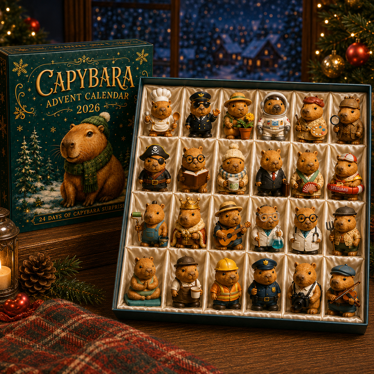 Capybara Advent Calendar 2026 – 24-Day Christmas Countdown with 24 Collectible Capybara Figures