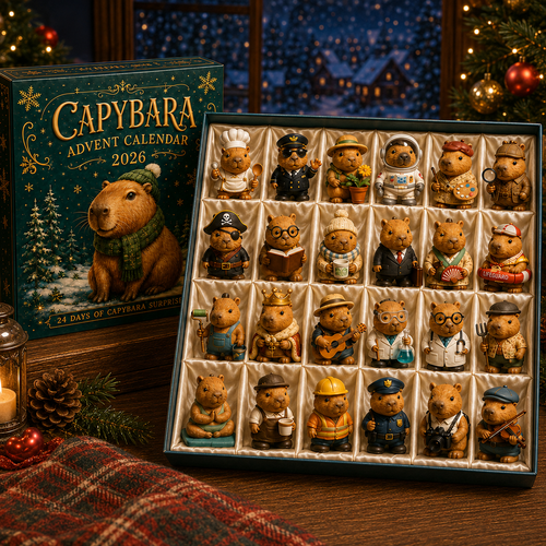 Capybara Advent Calendar 2026 – 24-Day Christmas Countdown with 24 Collectible Capybara Figures