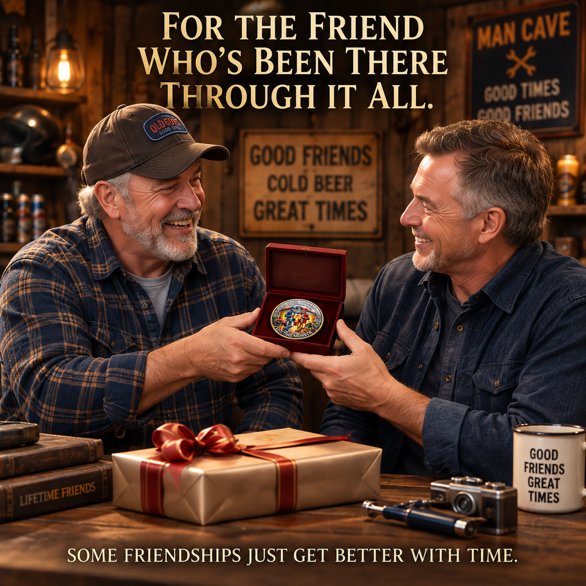 Old Bastards Friendship Club 2026 – Double-Sided Friendship Commemorative Coin, Funny Lifetime Keepsake Gift for Best Friends & Old Buddies