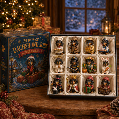 24 Days of Dachshund Jobs Advent Calendar 2026 – 24 Unique Collectible Dachshund Miniatures, Christmas Countdown Gift for Dog Lovers