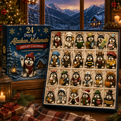 Alaskan Malamute Advent Calendar 2026 – 24 Days of Adorable Collectible Malamute Figurines