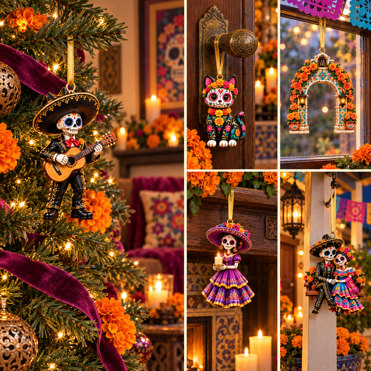 2026 Día de Muertos Ornaments – Folk Art Keepsake Collection Celebrating Love & Remembrance