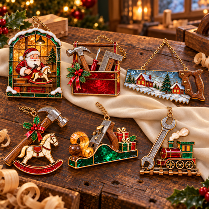 🪚 2026 Christmas Woodworking Ornaments – Set of 6 Festive Carpenter Holiday Keepsakes