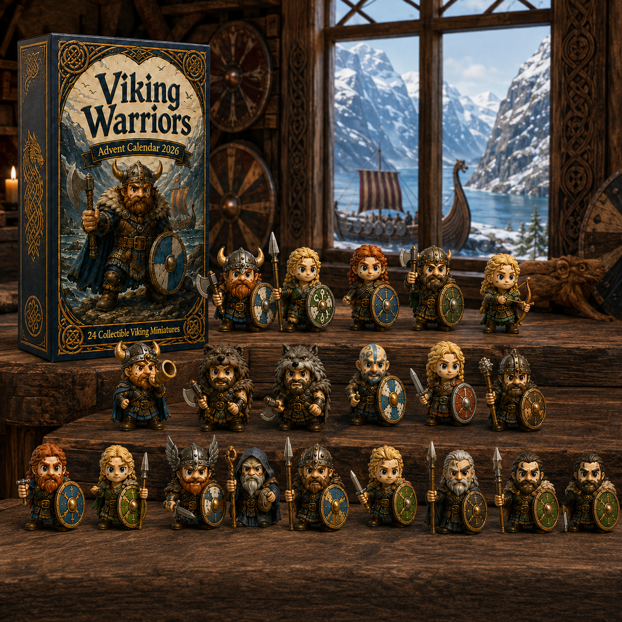 Viking Warriors Advent Calendar 2026 – 24 Collectible Norse Warrior Miniatures