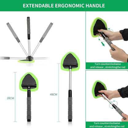 💥 💥 🔥 Windshield Cleaning Tool, Microfiber Car Window Cleaner with 4 Reusable and Washable Microfiber Pads and Extendable Handle - image 9