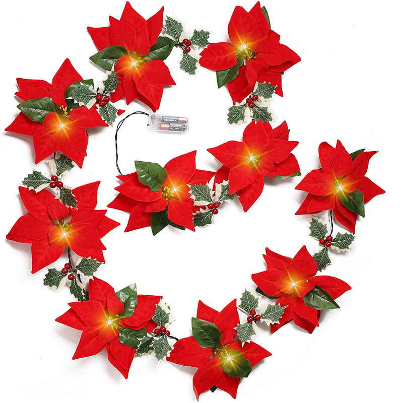 🎄✨ Christmas Poinsettia LED Garland String Lights - image 11