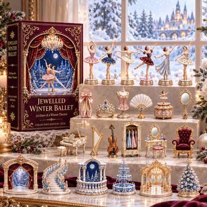 2026 Jewelled Winter Ballet 24-Day Countdown Calendar – 24 Unique Ballet & Winter Theatre Miniatures, Elegant Collector’s Christmas Gift