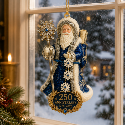 ✨250th Anniversary Snowflake Santa Ornament for the Christmas Tree