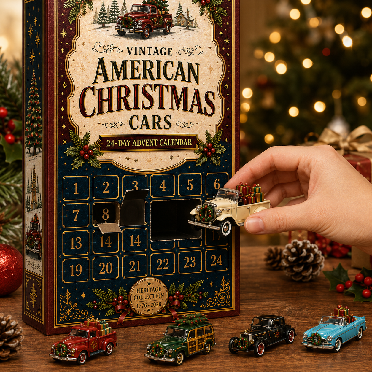 ✨24-Day Christmas Countdown Advent Calendar – Christmas Car Model Ornament