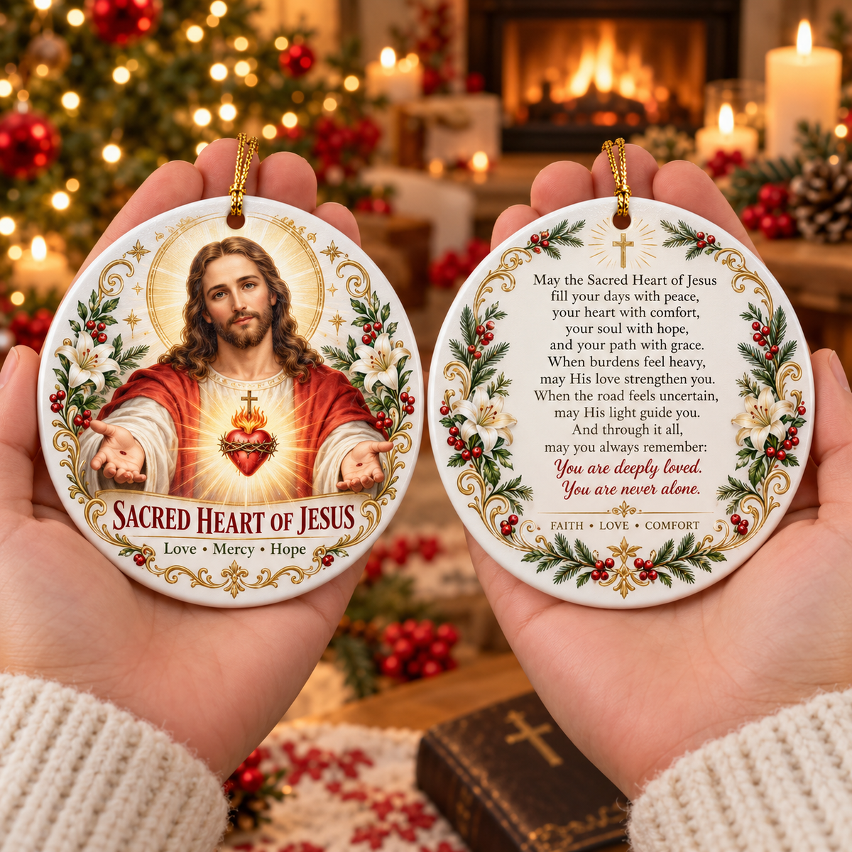 ⏳ Last Day 50% OFF —✝️ Faith & Blessing Double-Sided Ceramic Ornament - image 8
