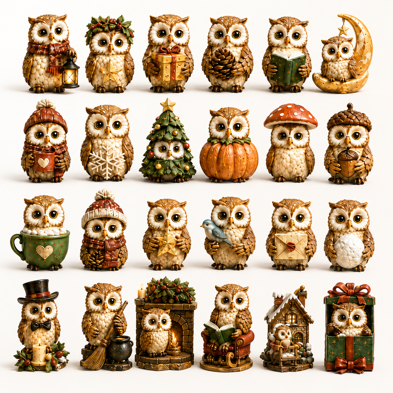 ✨24-Day Christmas Countdown Advent Calendar –owl Ornament