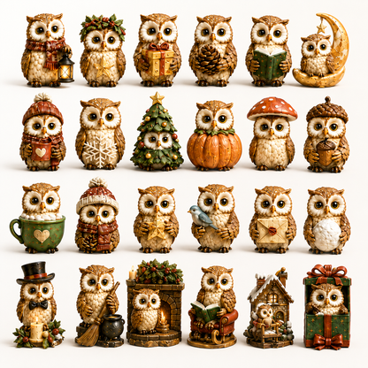 ✨24-Day Christmas Countdown Advent Calendar –owl Ornament