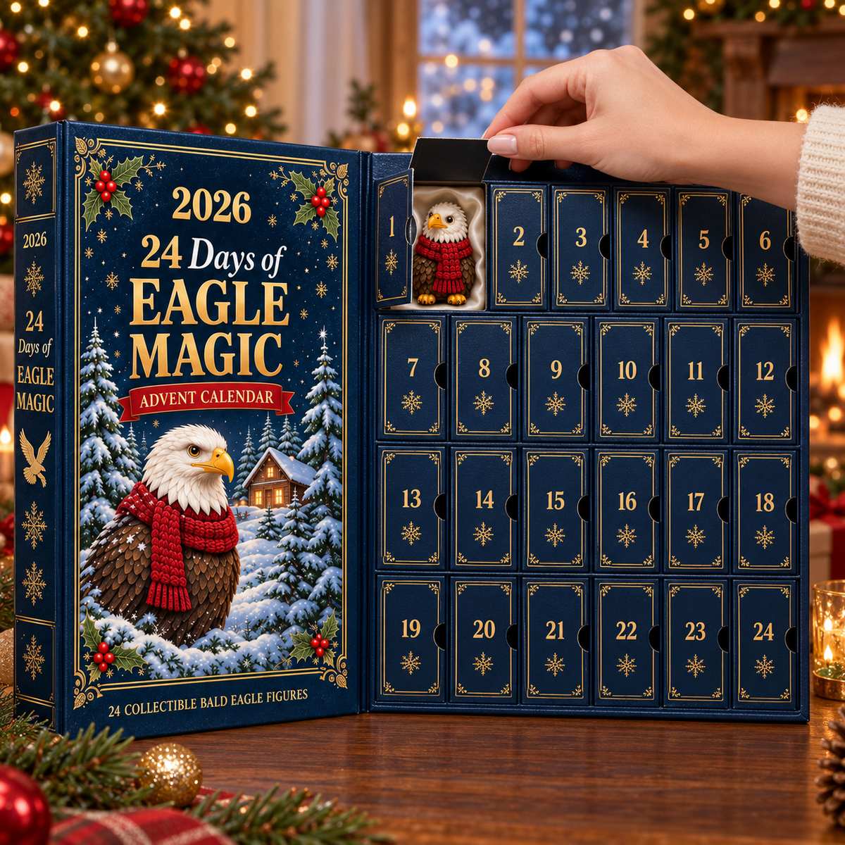 2026 Eagle Magic Advent Calendar – 24 Unique  Bald Eagle Figurines for a Magical Christmas Countdown