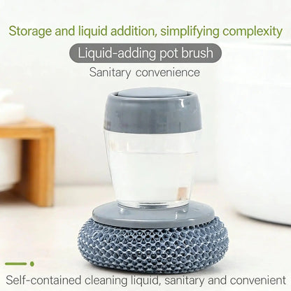 Plastic Auto-Dispense Dish Brush - Multifunctional Pot Scrubber🧼 - image 1