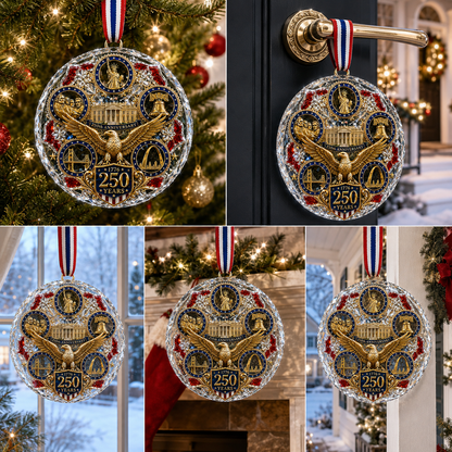 250th Anniversary American Heritage Christmas Ornament – Patriotic 250 Years of Freedom Keepsake for 2026