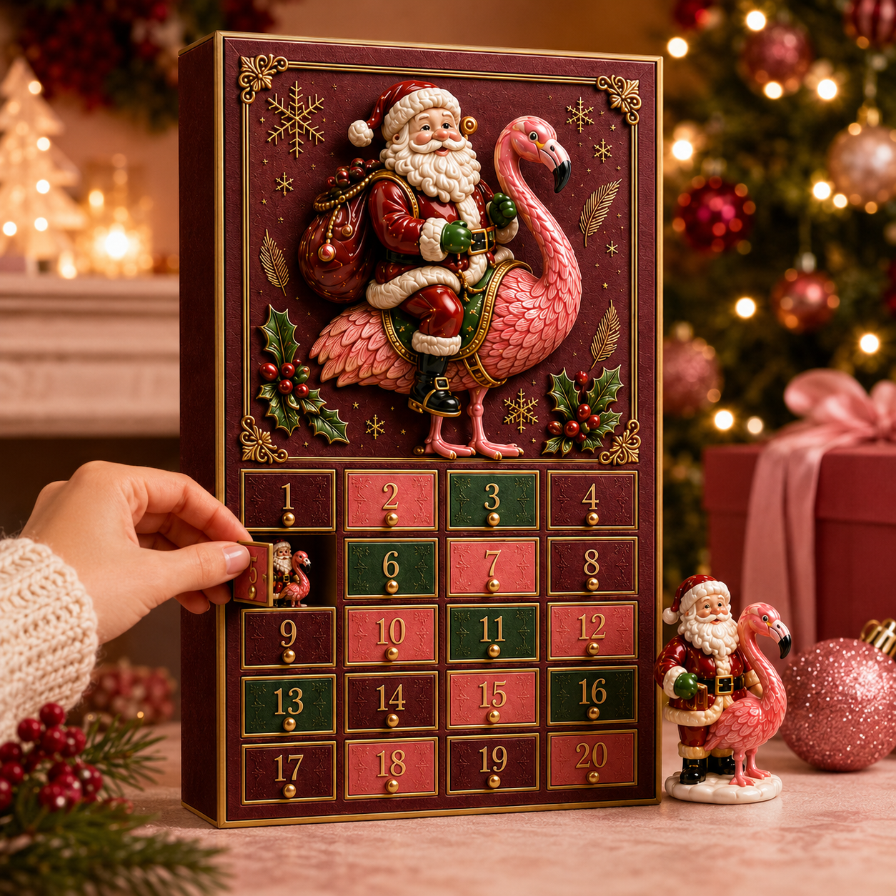 🦩2026 Santa Flamingo Christmas Advent Calendar