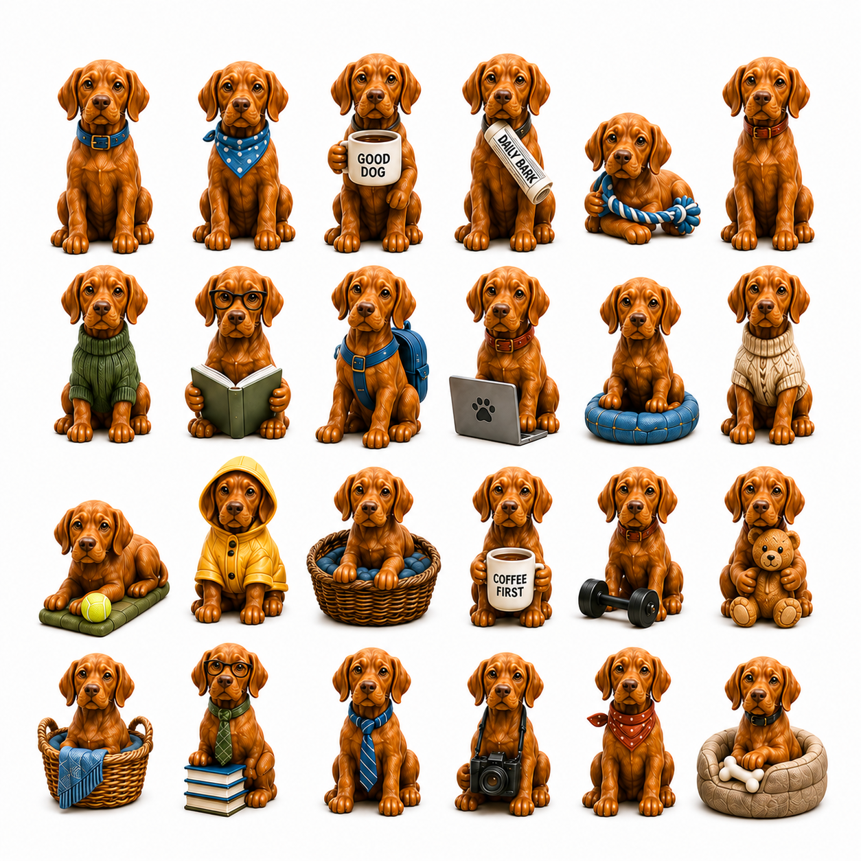 Everyday Vizsla Advent Calendar 2026 – 24 Days of Adorable Vizsla Miniatures, Daily Dog Moments & Perfect Gifts for Vizsla Lovers, Acrylic Charms Blind Box