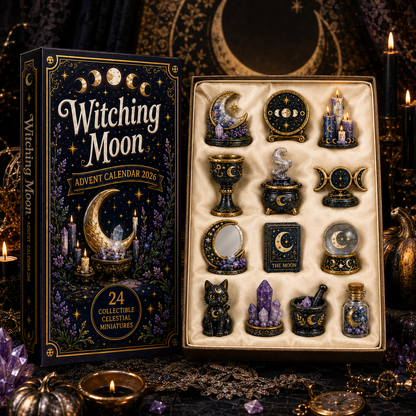 Witching Moon Advent Calendar 2026 – 24 Days of Celestial Miniatures, Mystical Moon Collectibles & Magical Gifts for Witchy Decor Lovers, Acrylic Charms Blind Box