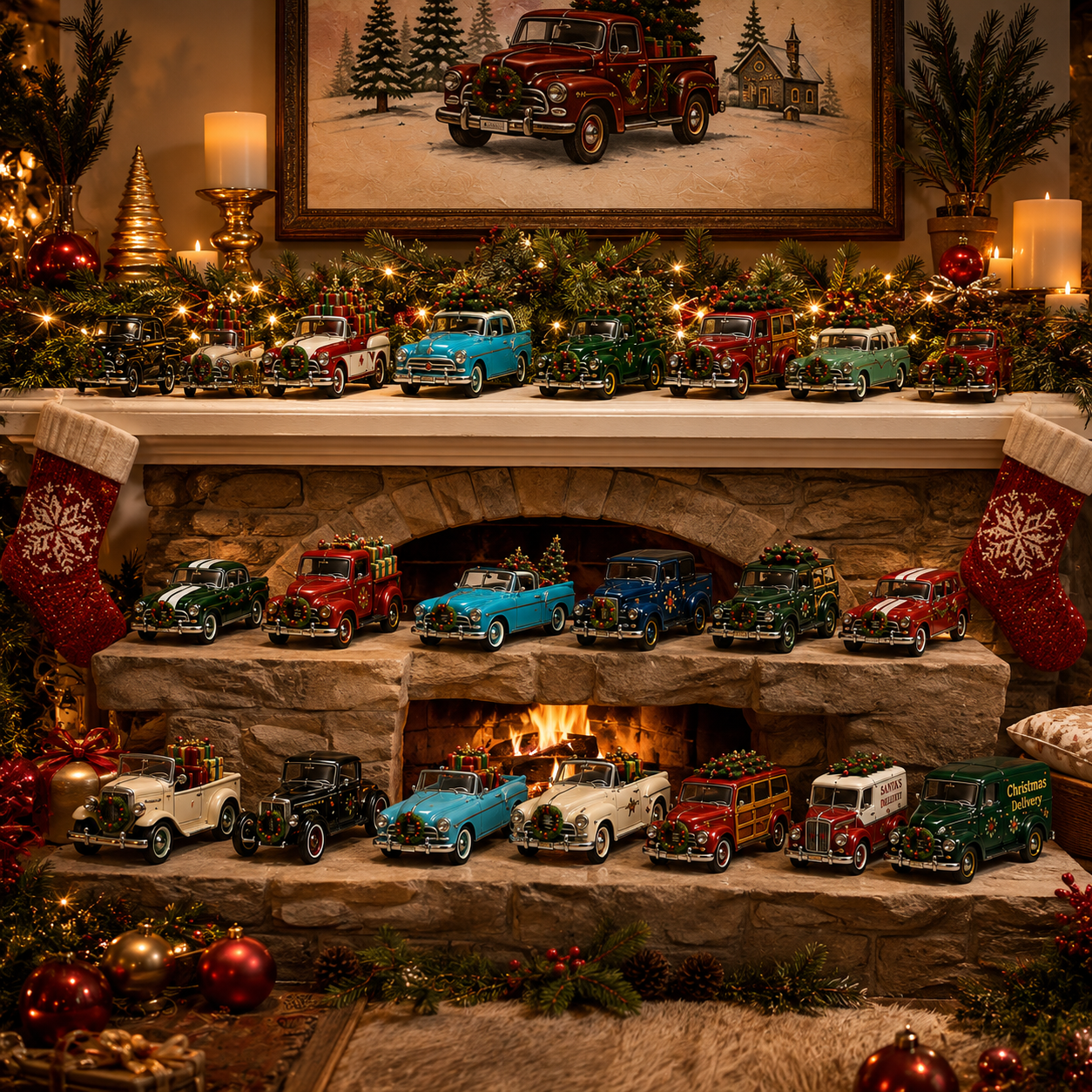 ✨24-Day Christmas Countdown Advent Calendar – Christmas Car Model Ornament