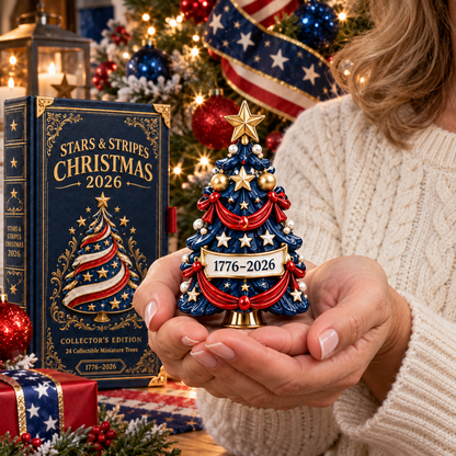 2026 Stars & Stripes Christmas Collection – 24 Unique Miniature Trees Celebrating 250 Years of Independence
