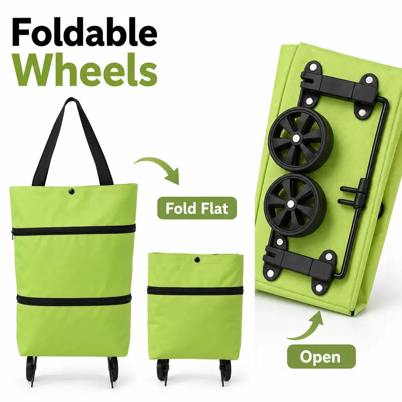 Foldable Rolling Shopping Bag with Wheels, Reusable Grocery Tote Cart🛒 - image 4