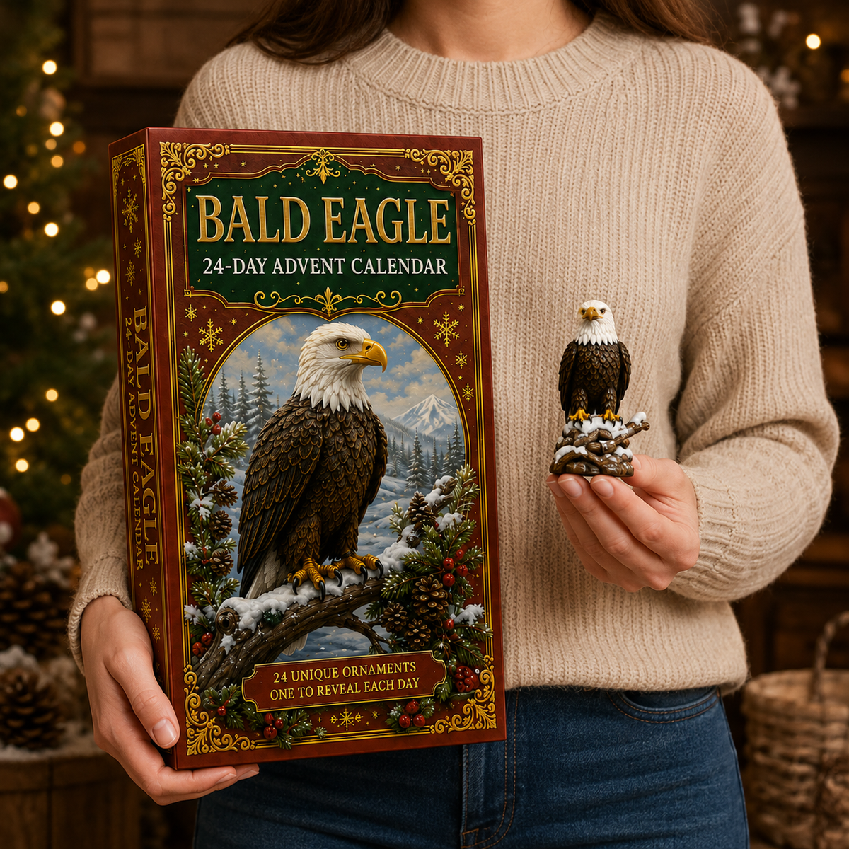 ✨24-Day Christmas Countdown Advent Calendar – bald eagle  Ornament