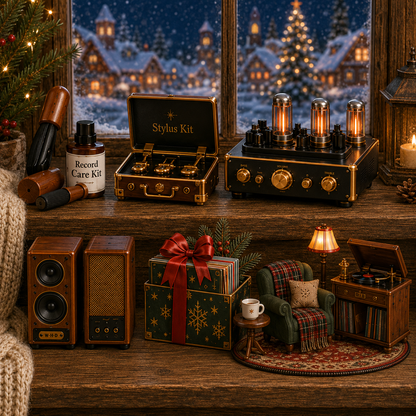 Vintage Phonograph Christmas Advent Calendar 2026 – 24 Days of Timeless Music Collectible Miniatures, Retro Record Player Countdown Gift for Music Lovers