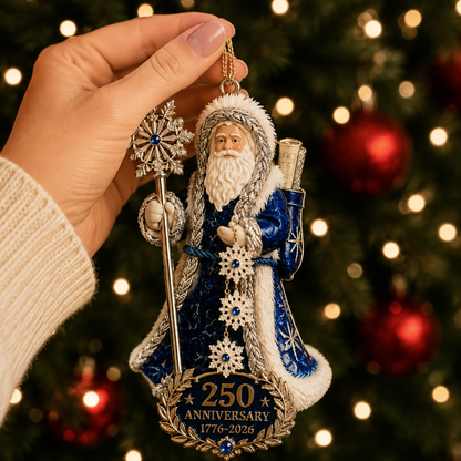 ✨250th Anniversary Snowflake Santa Ornament for the Christmas Tree