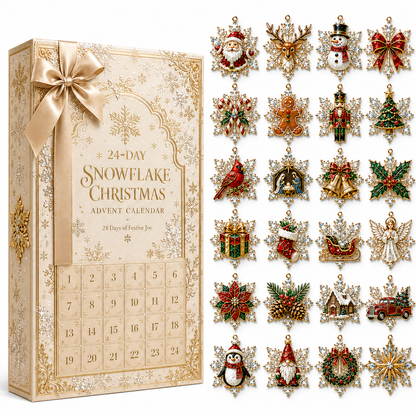 ✨24-Day Christmas Countdown Advent Calendar –Christmas Snowflake Ornament