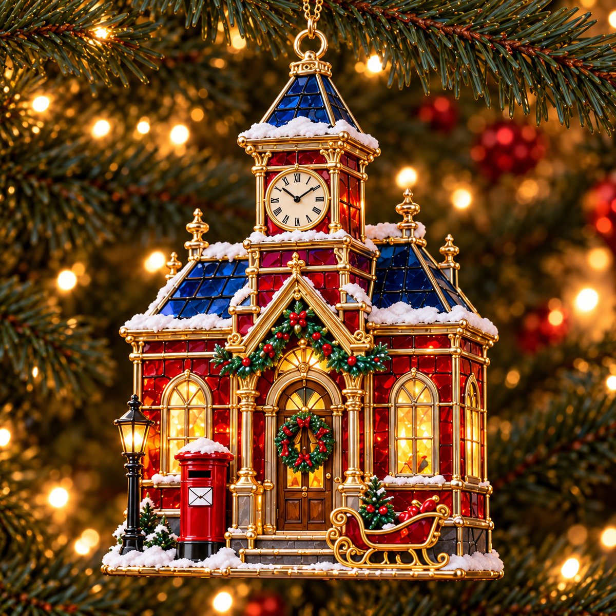 🏘️ 2026 Christmas Village House Ornaments – Set of 6 Vintage Holiday Keepsakes