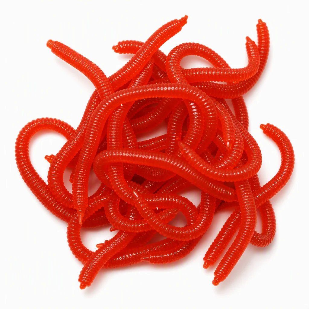 📢📢Simulation Earthworm Soft Fishing Lures Shrimp Scented Artificial Worm Baits for Freshwater and Saltwater Pack of 50 or 100 - image 9