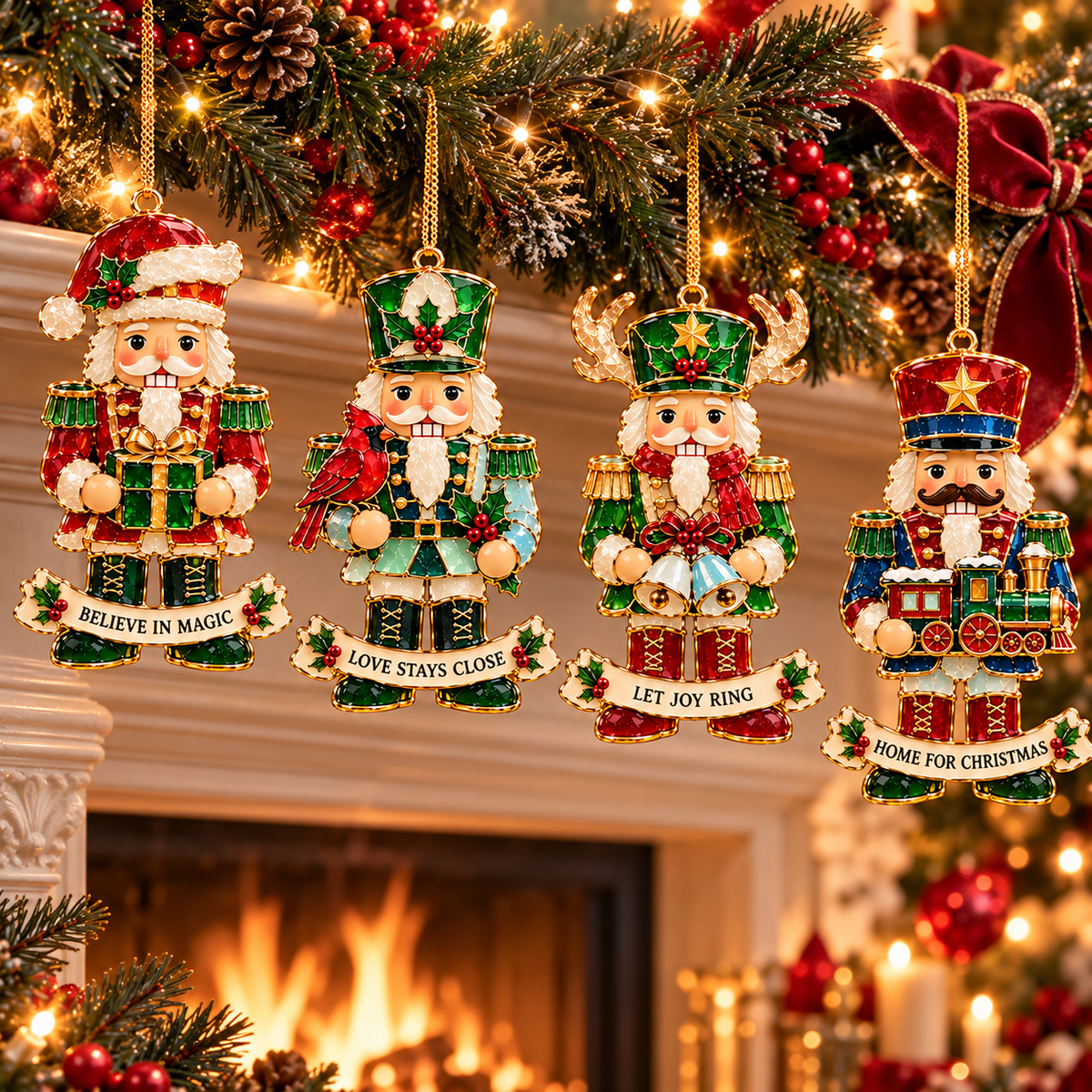 2026 Nutcracker Christmas Ornament Collection – 6 Festive Designs with Golden Details & Heartfelt Wishes