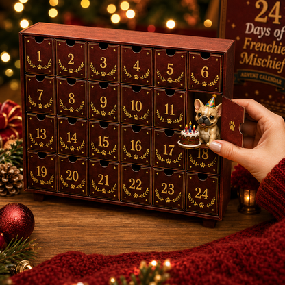 24 Days of Frenchie Mischief Advent Calendar 2026 – 24 Unique French Bulldog Collectible Figurines, Christmas Countdown Gift for Frenchie Lovers