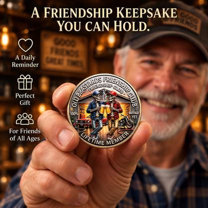 Old Bastards Friendship Club 2026 – Double-Sided Friendship Commemorative Coin, Funny Lifetime Keepsake Gift for Best Friends & Old Buddies