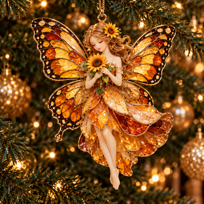 ✨ 2026 Enchanted Stained Glass Fairy Christmas Ornaments – Set of 6