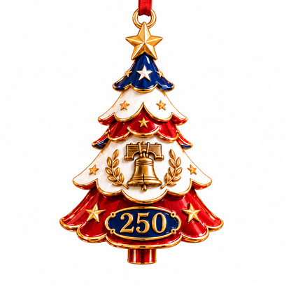 2026 Patriotic Christmas Tree Ornaments –  250th Anniversary Keepsake Collection, 1776–2026