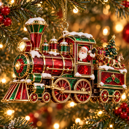 Christmas Magic Express – 6-Piece Vintage Christmas Train Ornament Collection | Santa, Snowman, Nutcracker & More