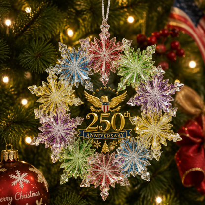 ✨250th Anniversary Crystal Snowflake Christmas Tree Ornament