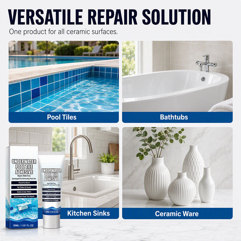 🥳2026 HOT SALE🥳💞50K+ SOLD!💦High Strength Underwater Pool Tile Adhesive🛠️