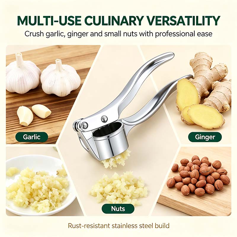 Stainless Steel Garlic Press, Heavy Duty Manual Garlic Crusher Tool🧄 - image 2