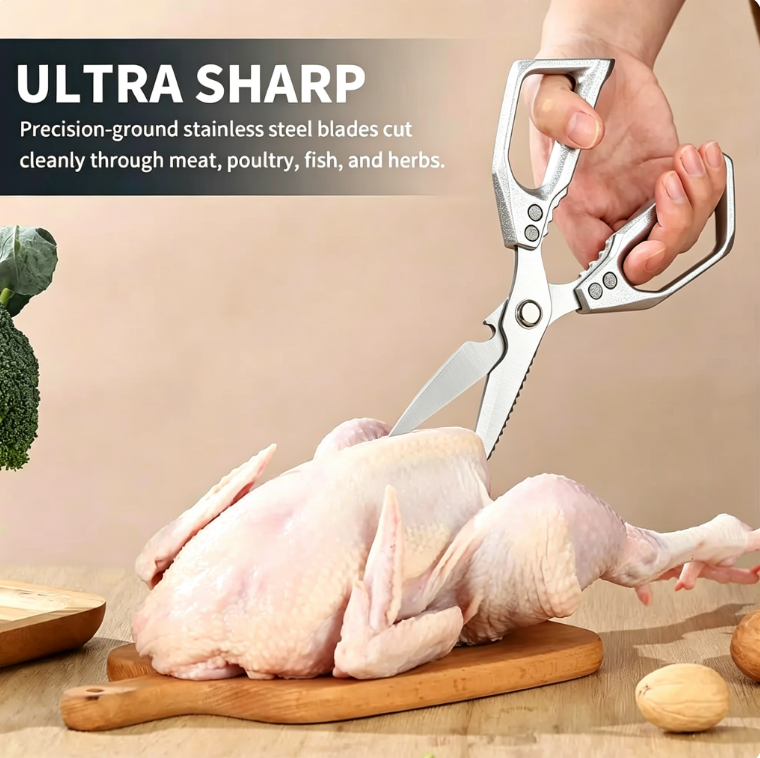 ✂️ Premium Japanese Steel Kitchen Shears 🧑‍🍳 Multi‑Purpose Heavy‑Duty Scissors For Meat, Fish & Fresh Herbs - image 3