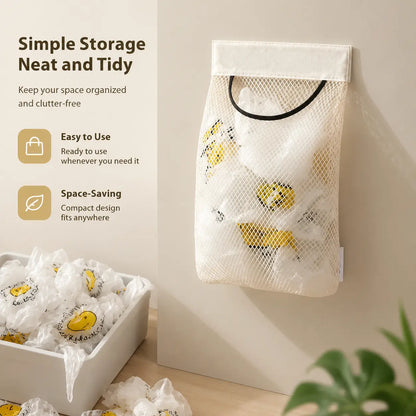 5PCS Grocery Garbage Bag Holder Trash Bag Dispenser Sticky Wall Mounted Mesh🛒 - image 6